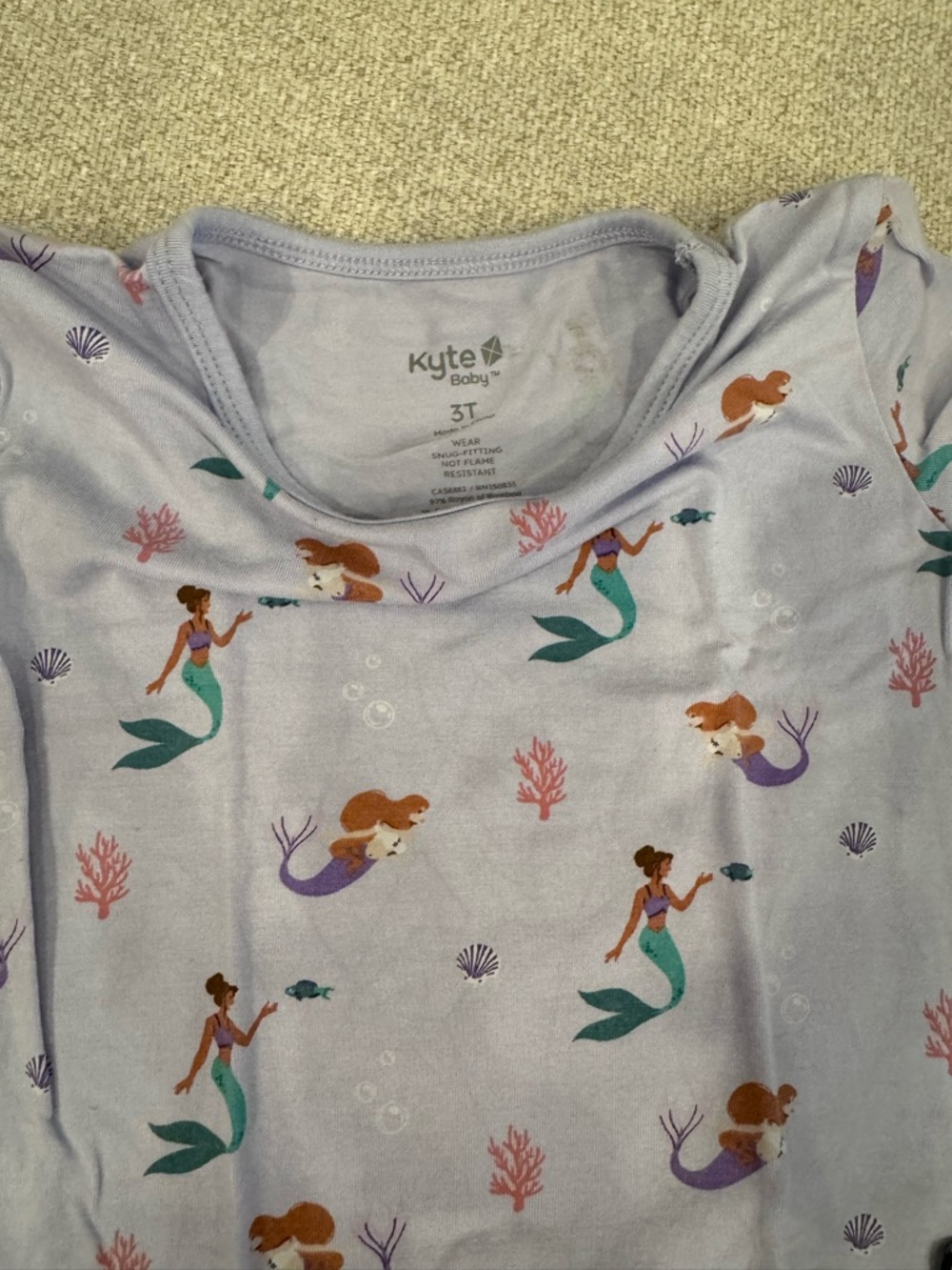 Kyte BABY Lavender Mermaid Print Toddler Pajama Top